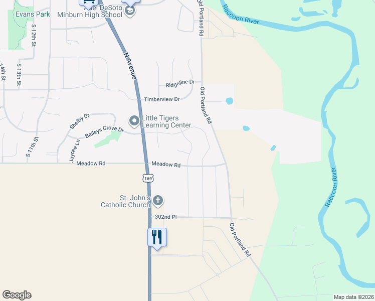 map of restaurants, bars, coffee shops, grocery stores, and more near 1801 Roebling Road in Adel