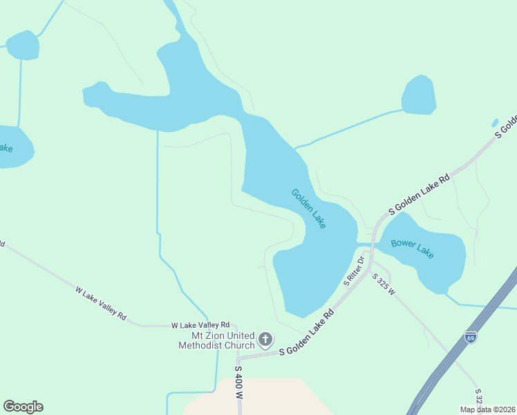 map of restaurants, bars, coffee shops, grocery stores, and more near 2300-3398 South 390 West in Pleasant Lake