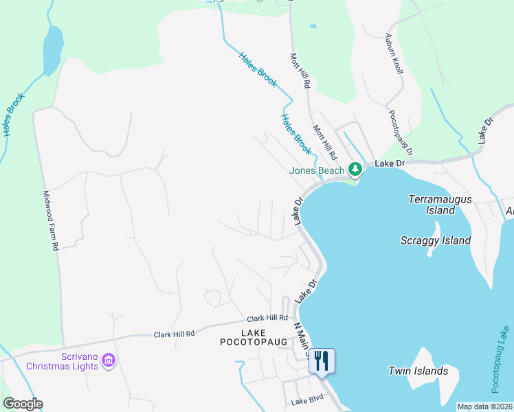 map of restaurants, bars, coffee shops, grocery stores, and more near 17 Overlook Road in East Hampton