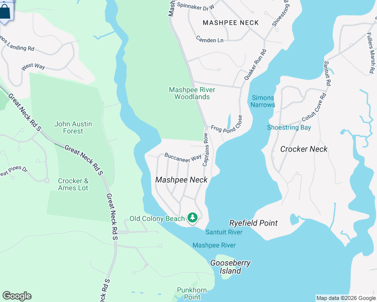 map of restaurants, bars, coffee shops, grocery stores, and more near 19 Mutiny Way in Mashpee