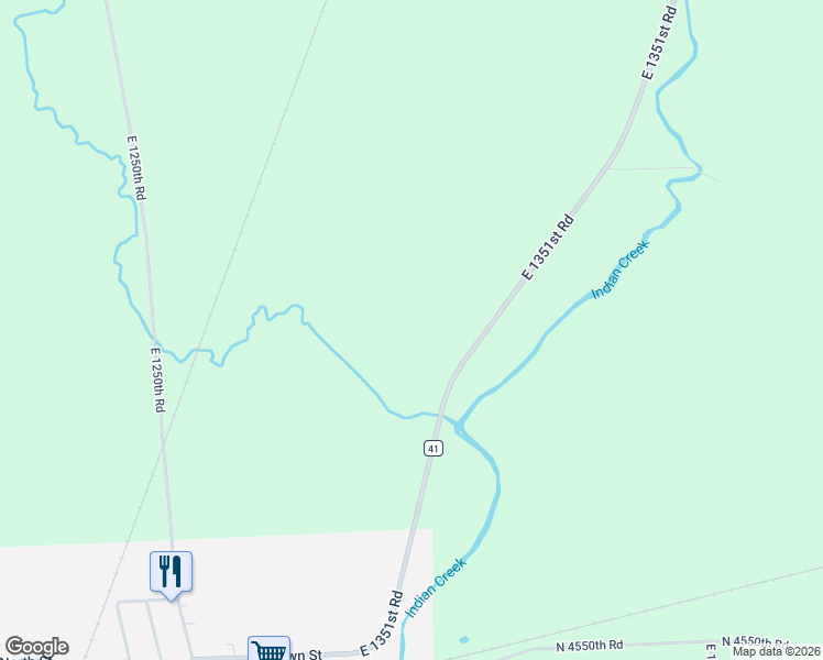 map of restaurants, bars, coffee shops, grocery stores, and more near 4599-4611 East 1351st Road in Earlville