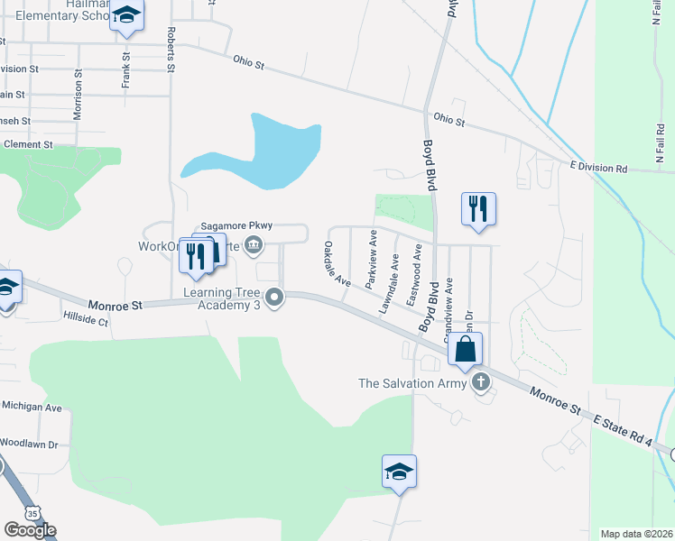 map of restaurants, bars, coffee shops, grocery stores, and more near 2901 Oakdale Avenue in La Porte
