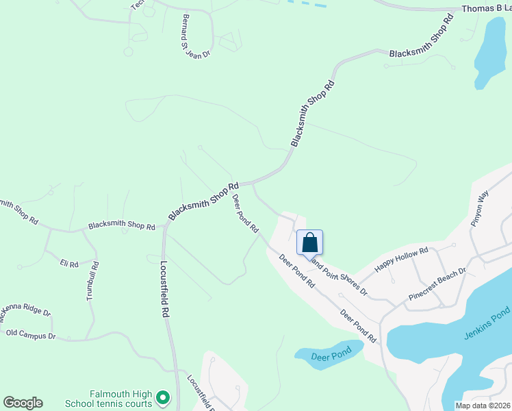 map of restaurants, bars, coffee shops, grocery stores, and more near 40 Crooked Meadow Road in Falmouth