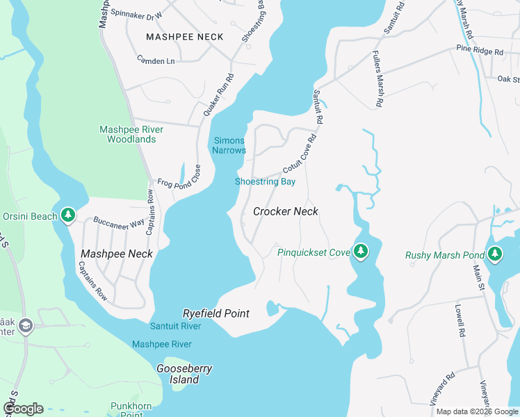 map of restaurants, bars, coffee shops, grocery stores, and more near 54 Crawford Road in Barnstable