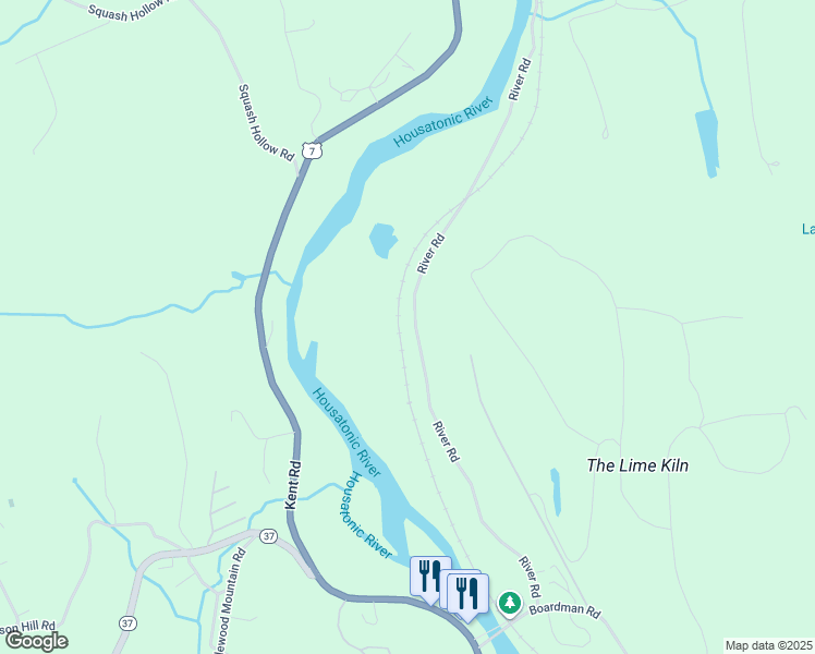 map of restaurants, bars, coffee shops, grocery stores, and more near 91 River Road in New Milford