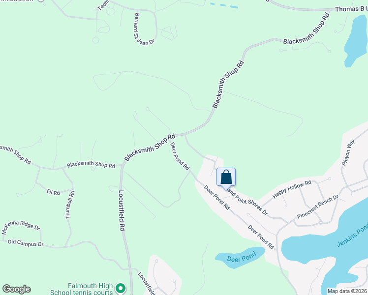 map of restaurants, bars, coffee shops, grocery stores, and more near 40 Crooked Meadow Road in Falmouth