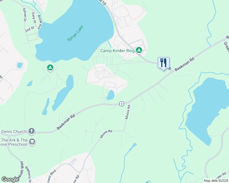 map of restaurants, bars, coffee shops, grocery stores, and more near 723 Beekman Road in Hopewell Junction