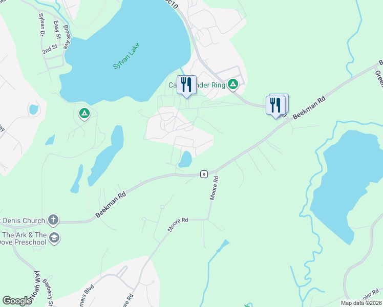 map of restaurants, bars, coffee shops, grocery stores, and more near 723 Beekman Road in Hopewell Junction