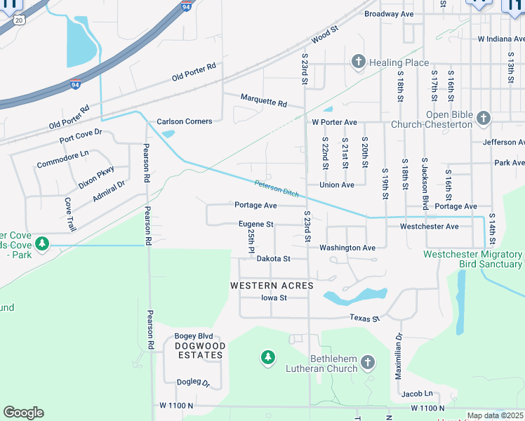 map of restaurants, bars, coffee shops, grocery stores, and more near 901 Portage Avenue in Porter
