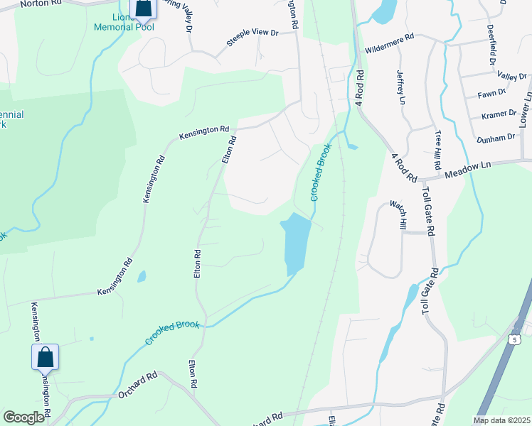 map of restaurants, bars, coffee shops, grocery stores, and more near 80 Old Farms Road in Berlin