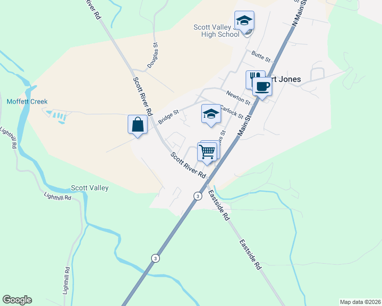map of restaurants, bars, coffee shops, grocery stores, and more near 200-234 Dale Avenue in Fort Jones