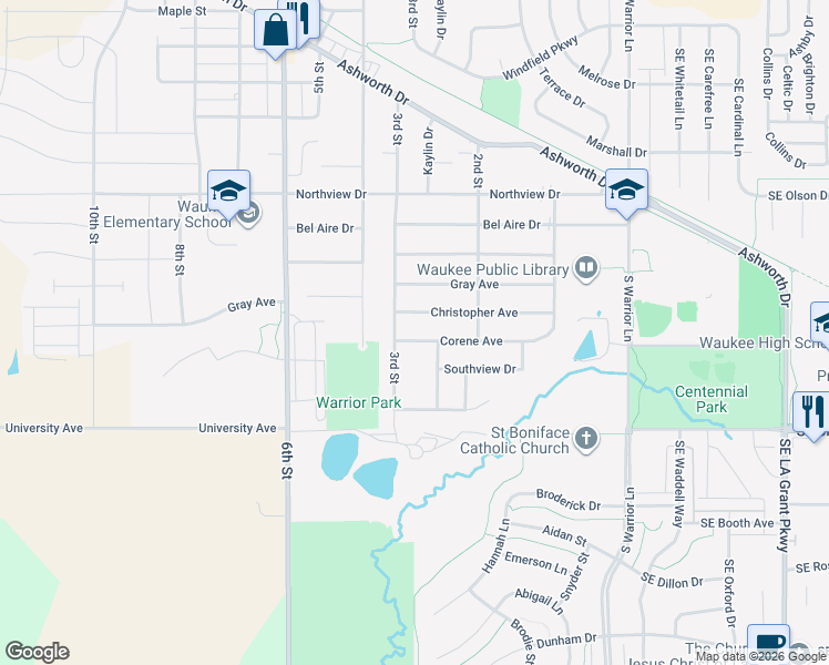 map of restaurants, bars, coffee shops, grocery stores, and more near 290 Corene Avenue in Waukee