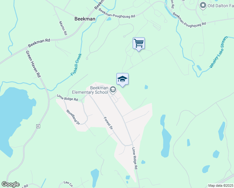 map of restaurants, bars, coffee shops, grocery stores, and more near 201 Lime Ridge Road in Poughquag