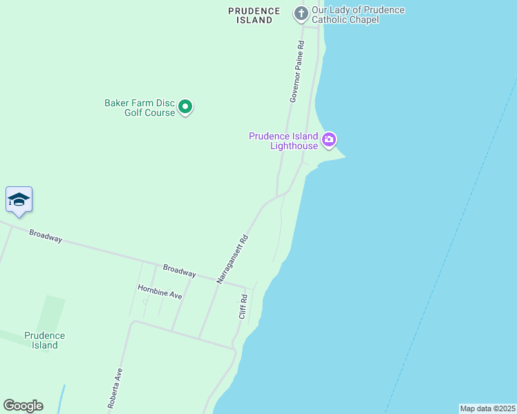 map of restaurants, bars, coffee shops, grocery stores, and more near 292 Narragansett Avenue in Prudence Island