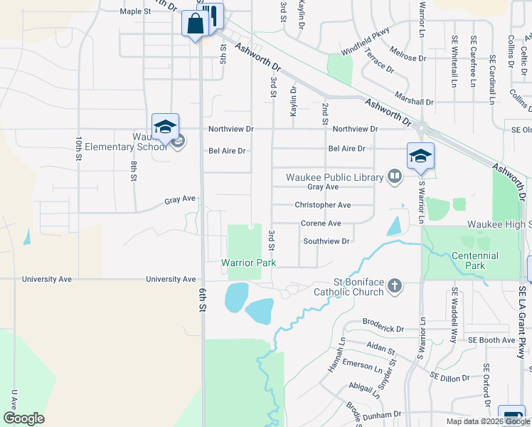map of restaurants, bars, coffee shops, grocery stores, and more near 965 4th Street in Waukee
