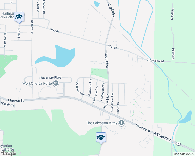 map of restaurants, bars, coffee shops, grocery stores, and more near 3109 Silverbrook Avenue in La Porte