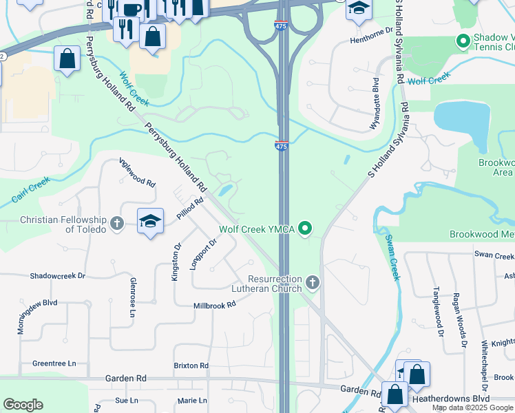 map of restaurants, bars, coffee shops, grocery stores, and more near 2025-2061 Perrysburg Holland Road in Maumee