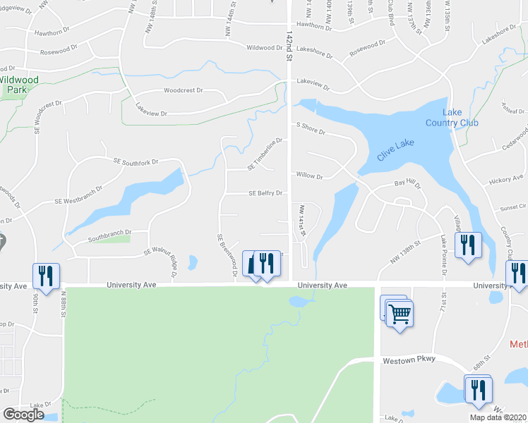 map of restaurants, bars, coffee shops, grocery stores, and more near 3 Southeast Place D'Avray in Waukee