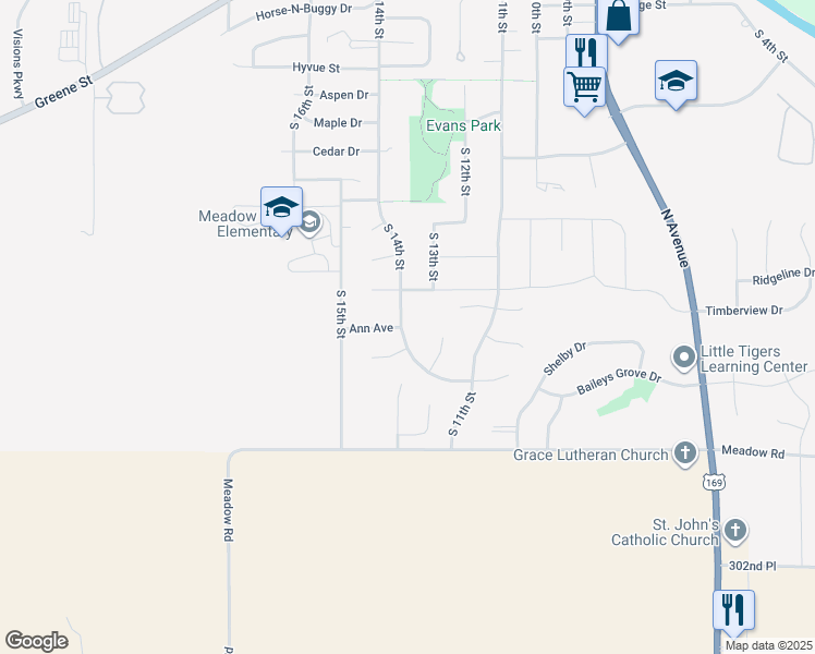 map of restaurants, bars, coffee shops, grocery stores, and more near 1517 South 14th Street in Adel
