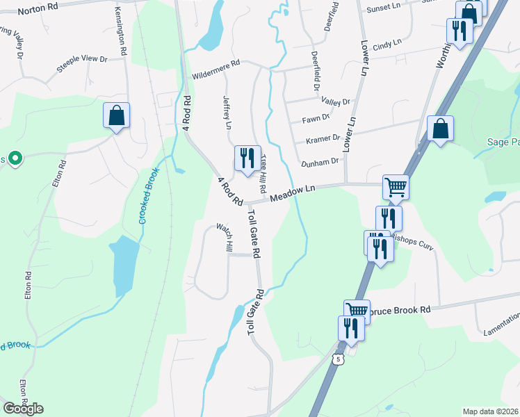 map of restaurants, bars, coffee shops, grocery stores, and more near 11 Toll Gate Road in Berlin