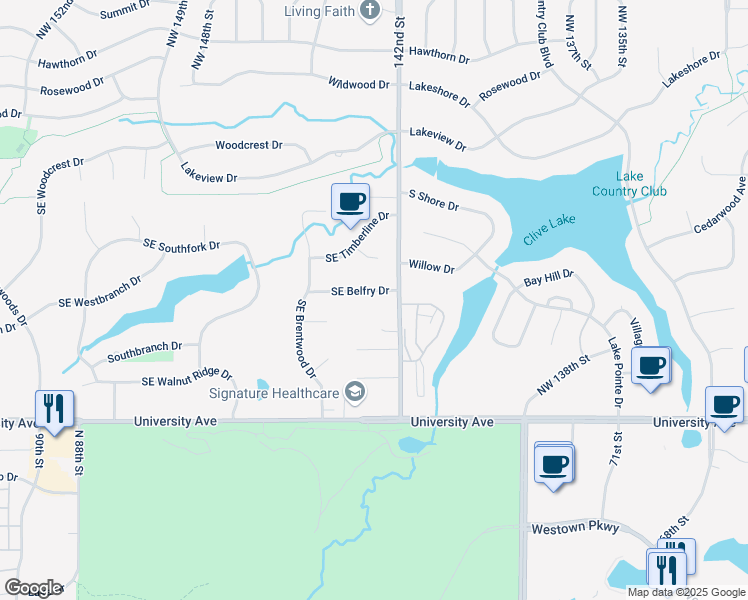 map of restaurants, bars, coffee shops, grocery stores, and more near 3 Southeast Place D'Avray in Waukee