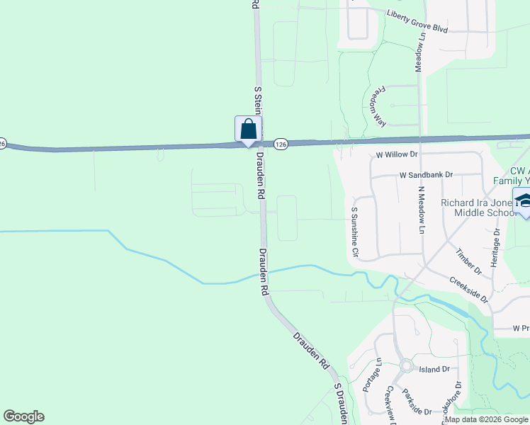 map of restaurants, bars, coffee shops, grocery stores, and more near Drauden Road in Plainfield