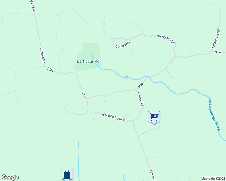 map of restaurants, bars, coffee shops, grocery stores, and more near 1345 South Road in East Greenwich