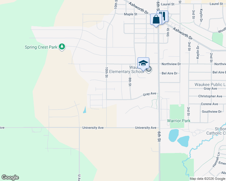 map of restaurants, bars, coffee shops, grocery stores, and more near 920 8th Street in Waukee