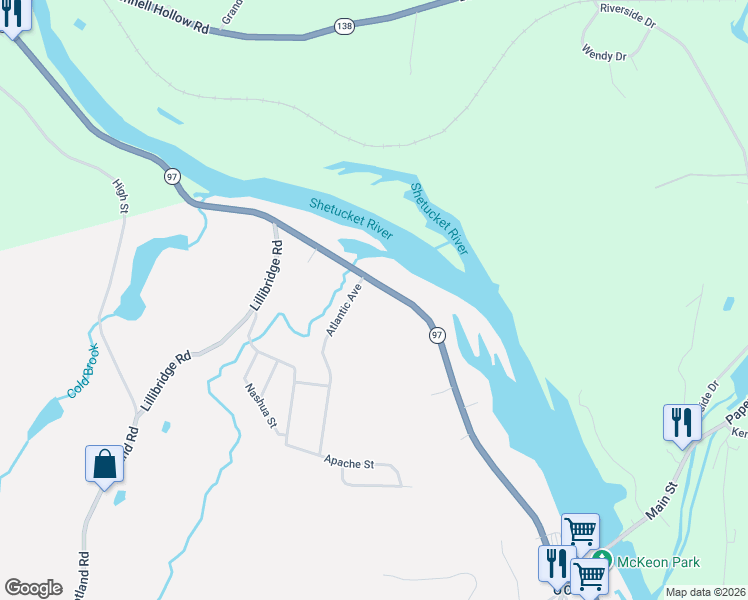 map of restaurants, bars, coffee shops, grocery stores, and more near 5 Atlantic Avenue in Norwich