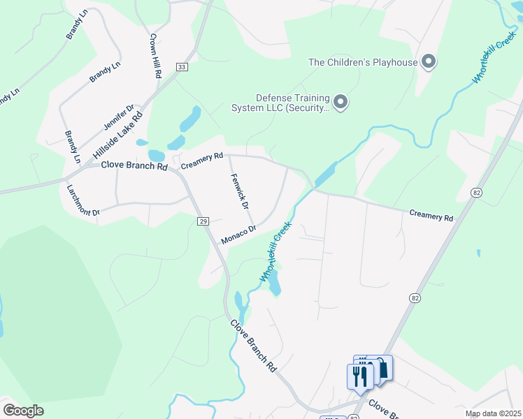 map of restaurants, bars, coffee shops, grocery stores, and more near 16 Monaco Drive in Hopewell Junction
