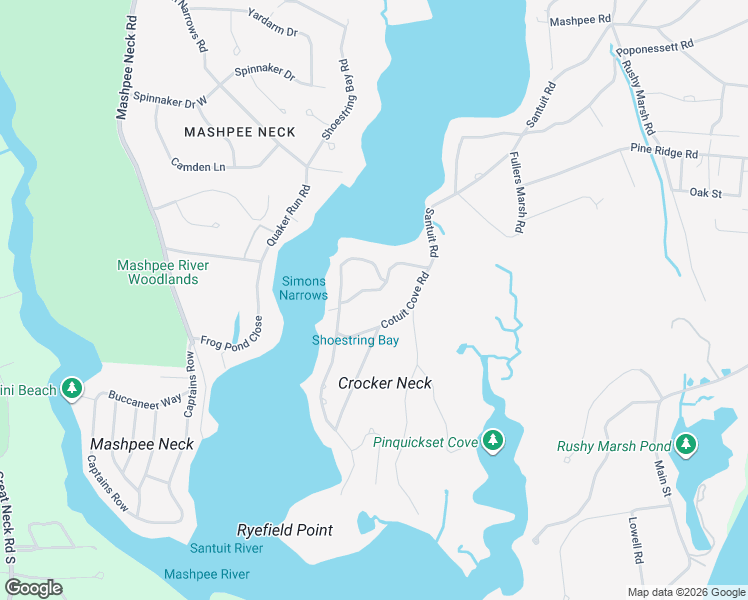 map of restaurants, bars, coffee shops, grocery stores, and more near 34 Cotuit Cove Road in Barnstable