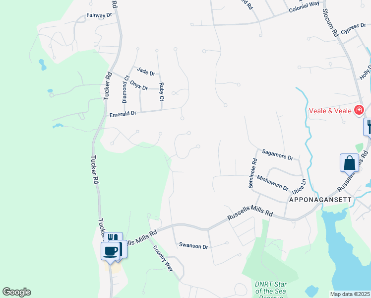 map of restaurants, bars, coffee shops, grocery stores, and more near 3 Glenn Drive in Dartmouth