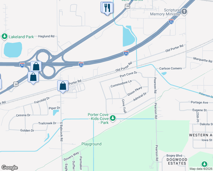 map of restaurants, bars, coffee shops, grocery stores, and more near 1622 Port Cove Dr in Porter
