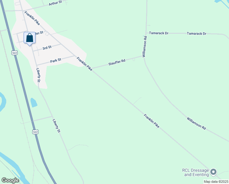 map of restaurants, bars, coffee shops, grocery stores, and more near 10071 Franklin Pike in Meadville