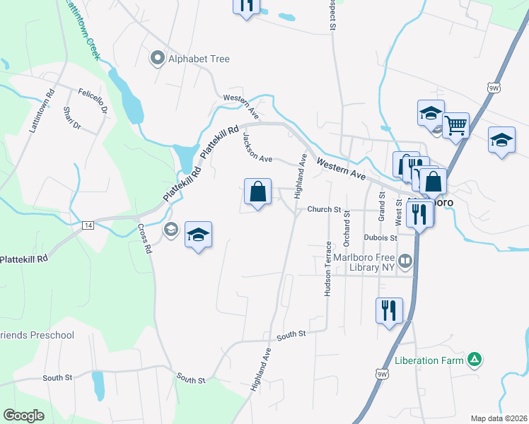 map of restaurants, bars, coffee shops, grocery stores, and more near 80 Breezy Heights in Marlboro