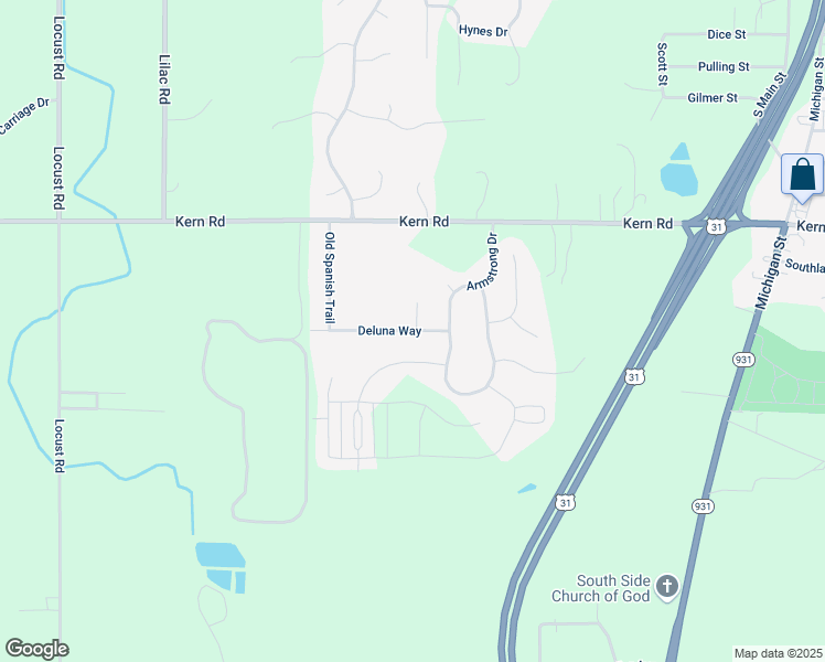map of restaurants, bars, coffee shops, grocery stores, and more near 1320 Deluna Way in South Bend