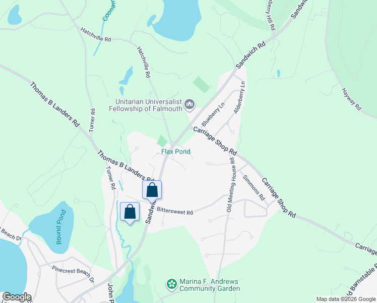 map of restaurants, bars, coffee shops, grocery stores, and more near 809 Sandwich Road in Falmouth