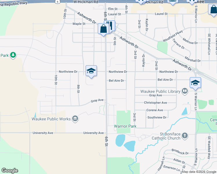 map of restaurants, bars, coffee shops, grocery stores, and more near 495 Waukee Avenue in Waukee