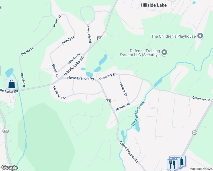 map of restaurants, bars, coffee shops, grocery stores, and more near 38 Larchmont Drive in Hopewell Junction