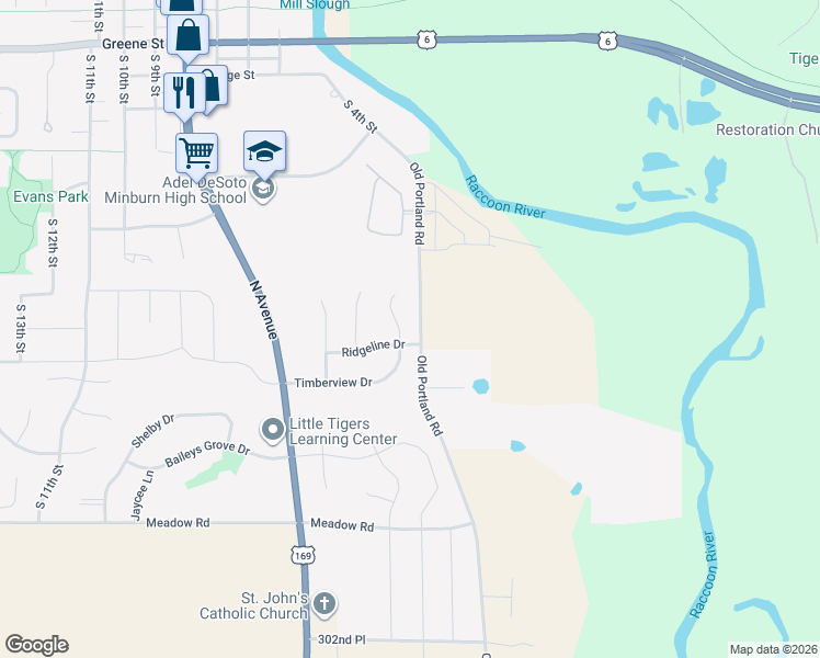 map of restaurants, bars, coffee shops, grocery stores, and more near 411 Timberview Drive in Adel