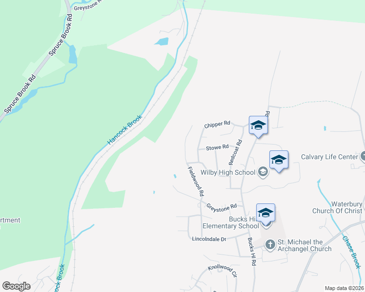 map of restaurants, bars, coffee shops, grocery stores, and more near 119 Fieldwood Road in Waterbury