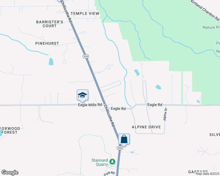 map of restaurants, bars, coffee shops, grocery stores, and more near 9735 Chillicothe Road in Kirtland