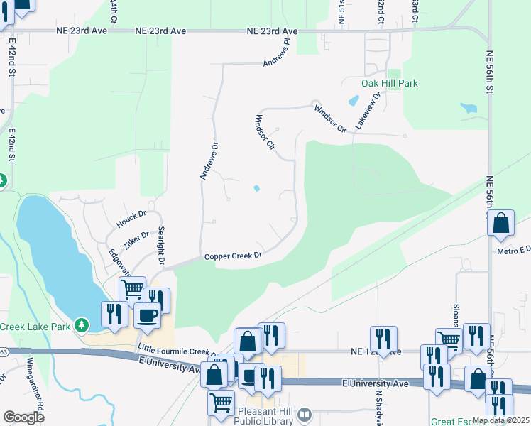 map of restaurants, bars, coffee shops, grocery stores, and more near 1585 Castlegar Court in Pleasant Hill