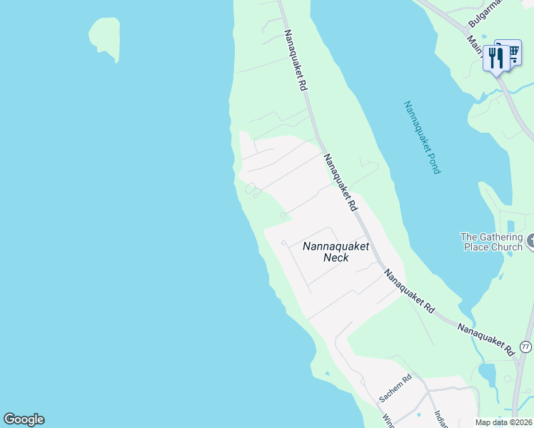 map of restaurants, bars, coffee shops, grocery stores, and more near 112 Riverscape Lane in Tiverton