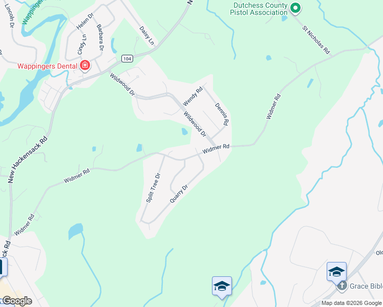 map of restaurants, bars, coffee shops, grocery stores, and more near 1 Beth Place in Wappingers Falls