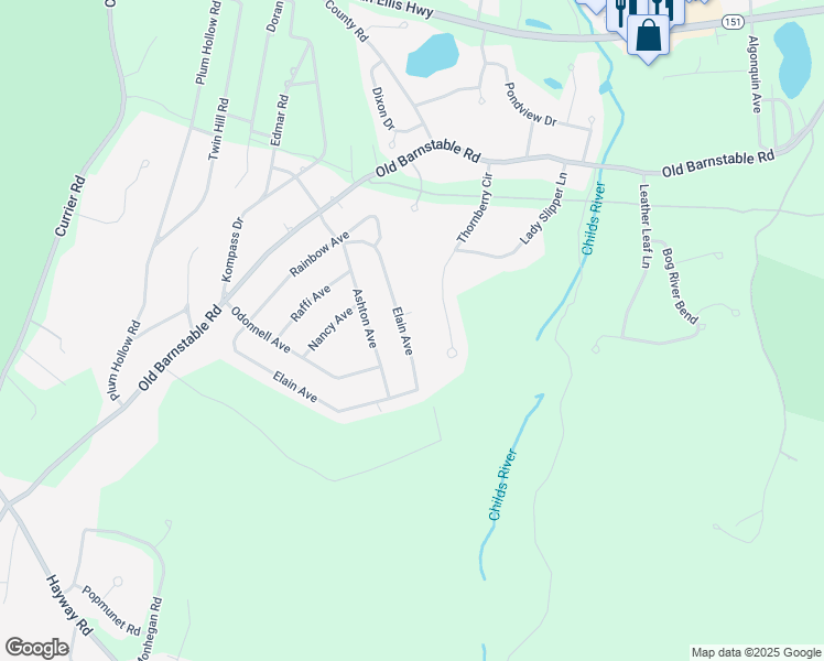 map of restaurants, bars, coffee shops, grocery stores, and more near 77 Antone Avenue in Falmouth
