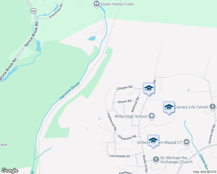 map of restaurants, bars, coffee shops, grocery stores, and more near 176 Chipper Road in Waterbury