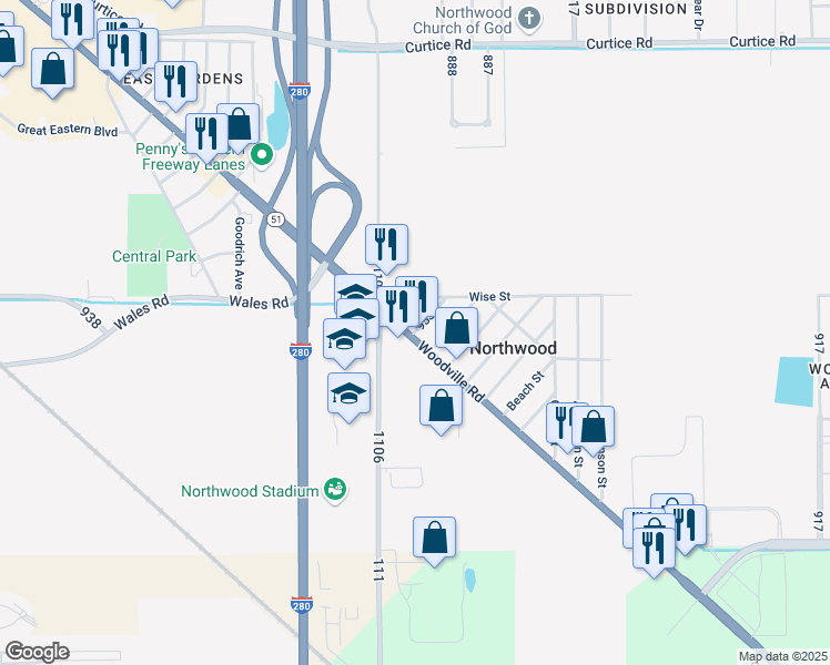 map of restaurants, bars, coffee shops, grocery stores, and more near in 