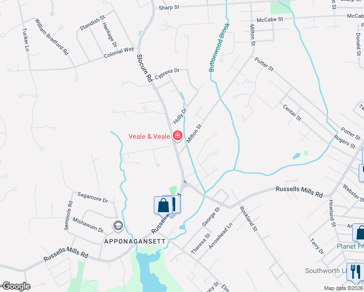 map of restaurants, bars, coffee shops, grocery stores, and more near 14 Milton Street in Dartmouth