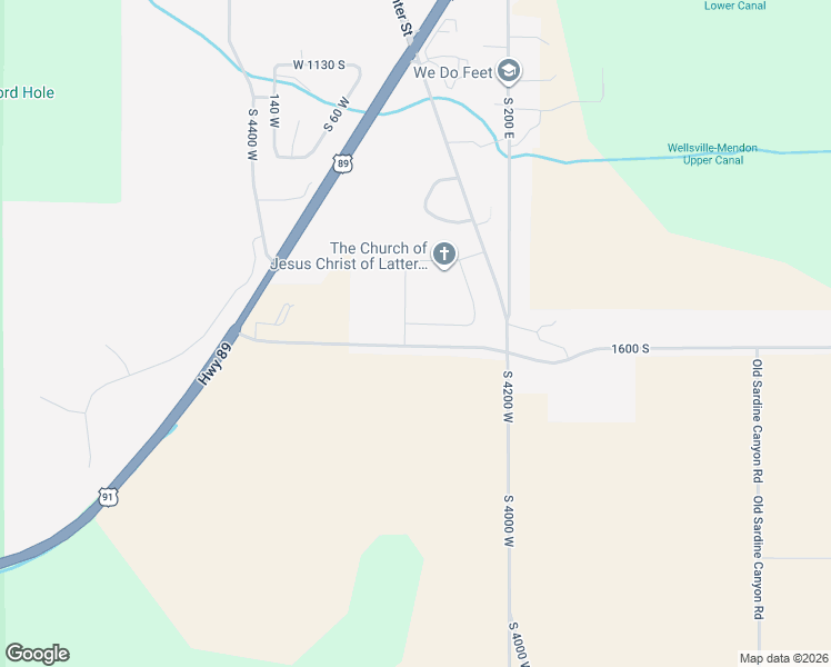 map of restaurants, bars, coffee shops, grocery stores, and more near 130 West 1550 South in Wellsville